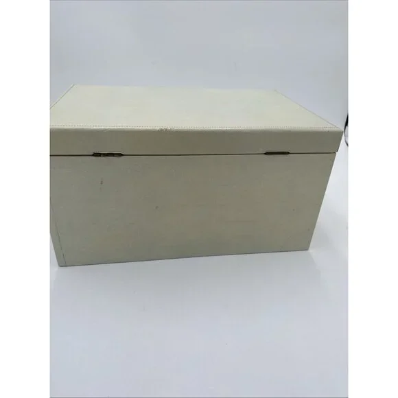 Vintage Ivory Jewelry Box Multi Level Tiered Drawer Key Velvet Buxton MCM